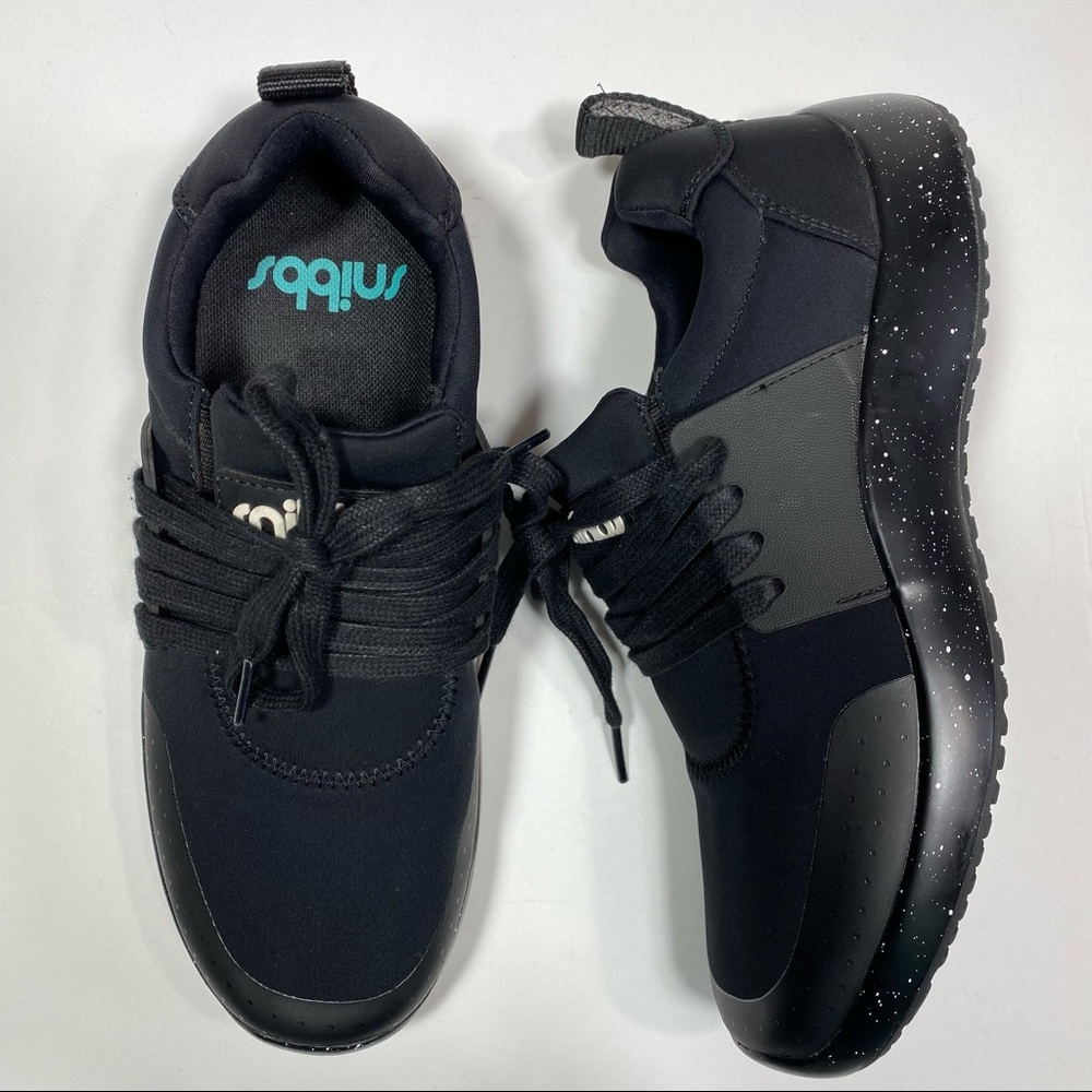 Women's Snibbs Black Spacecloud Work Comfort Shoes Size 8.5 Slip/Water Resistant